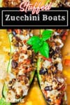 stuffed zucchini boats with pinterest banner