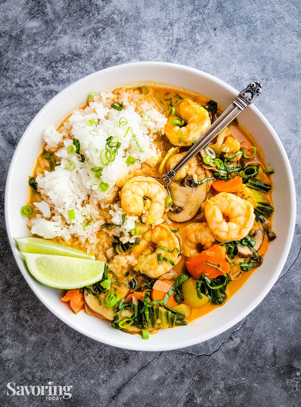 Red Curry Coconut Shrimp Stew | Savoring Today