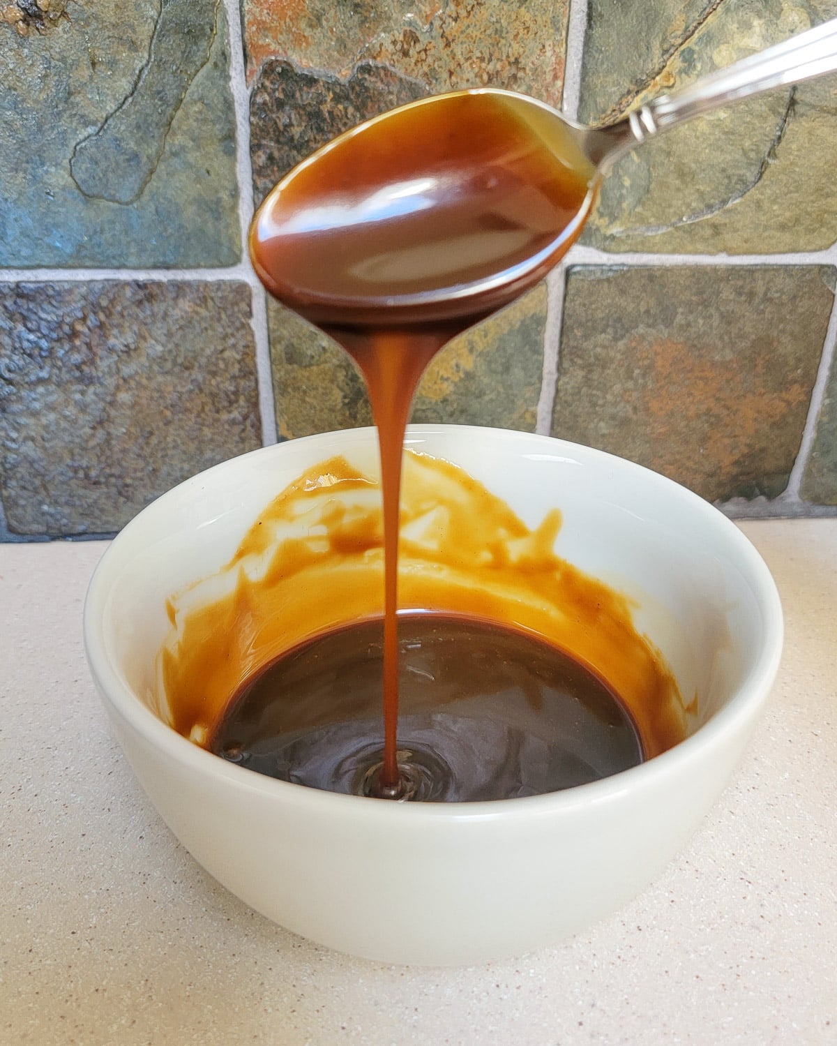 caramel sauce made with coconut palm sugar