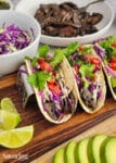 mushrooms tacos with avocado and cabbage