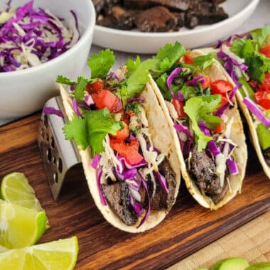 mushrooms tacos with avocado and cabbage