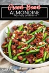 green bean almondine with prosciutto with pinterest banner