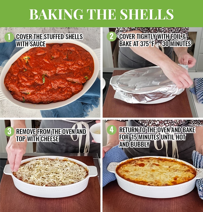 steps for finishing and baking stuffed pasta