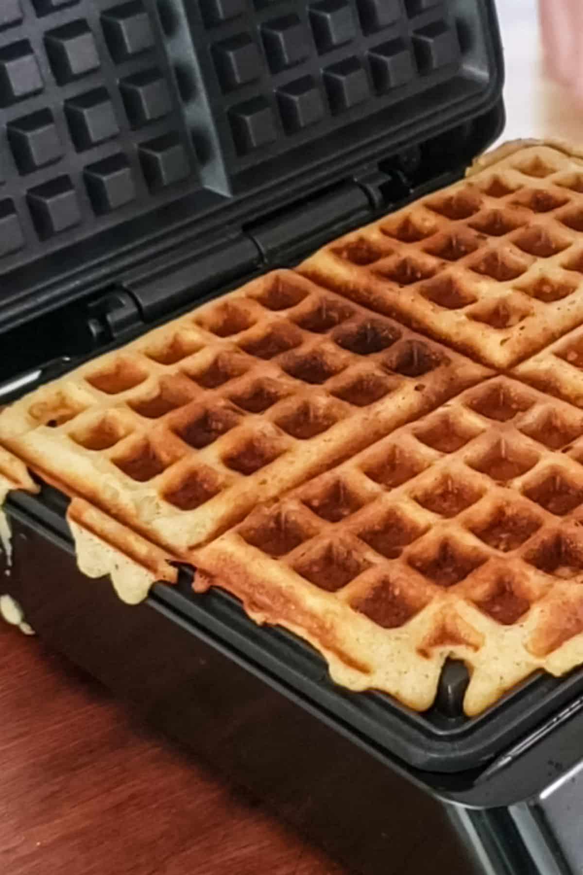 waffles ona waffle maker