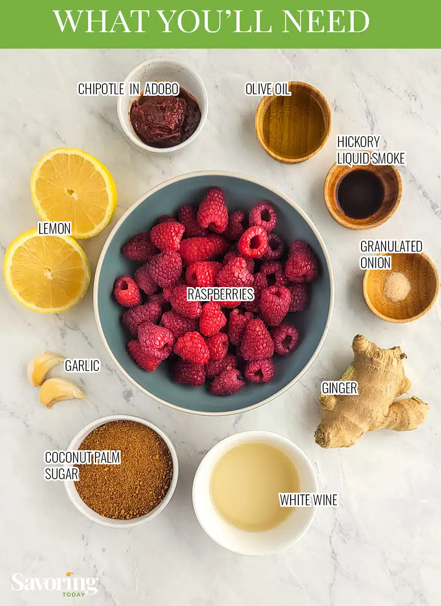 roasted raspberry sauce ingredients labeled