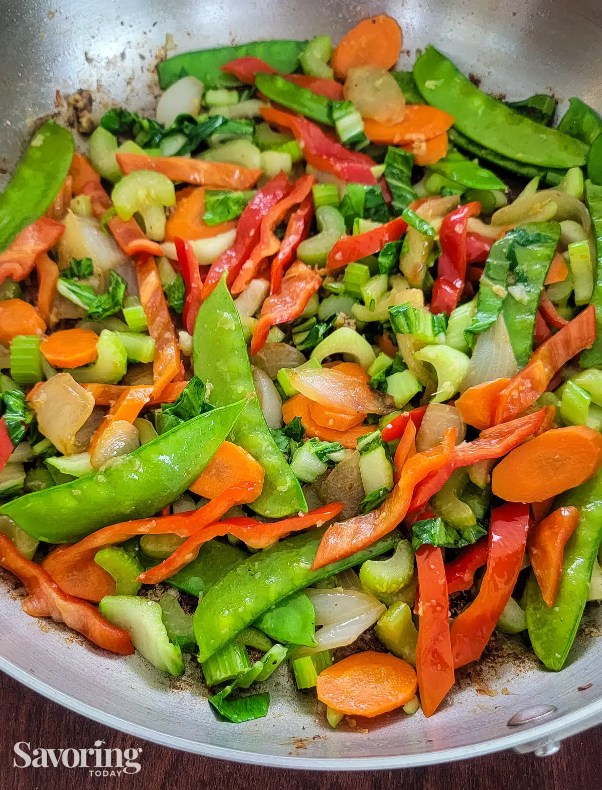 stir-fried vegetables in a skillet