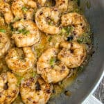 chili crunch grilled shrimp in miso butter sauce