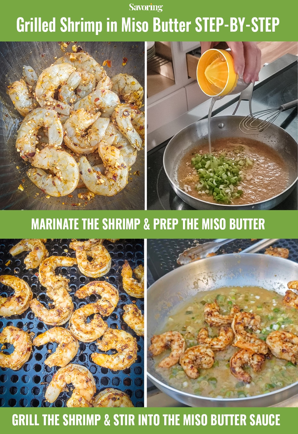 Grilled Chili Crunch Shimp with Miso butter recipe steps
