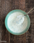 creamy horseradish sauce with lemon zest and parsley