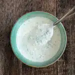 creamy horseradish sauce with lemon zest and parsley
